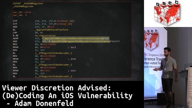 #HITBGSEC 2018 D2: Viewer Discretion Advised: (De)Coding An iOS Vulnerability - Adam Donenfeld смотреть онлайн