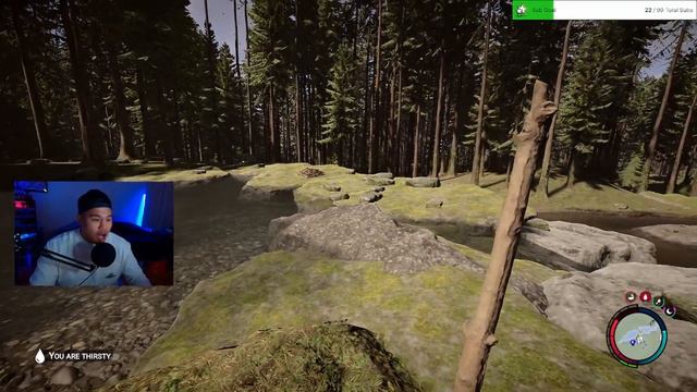 Streamer Catches Food, Builds Shelter, and Makes Clothes | Sons of the Forest Survival Tips смотреть онлайн