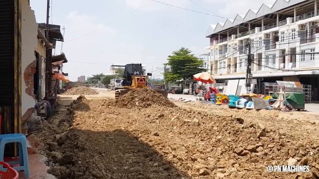 Best Skills Operator Update Foundation Road By Dump Truck, Roller & Dozer Komatsu Pushing Stone смотреть онлайн