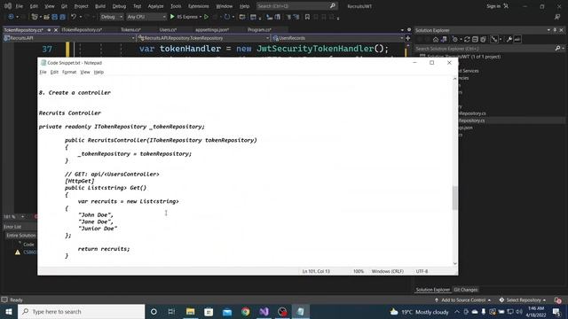 ASP.NET Core 6 JSON Web Tokens - Secure your API смотреть онлайн