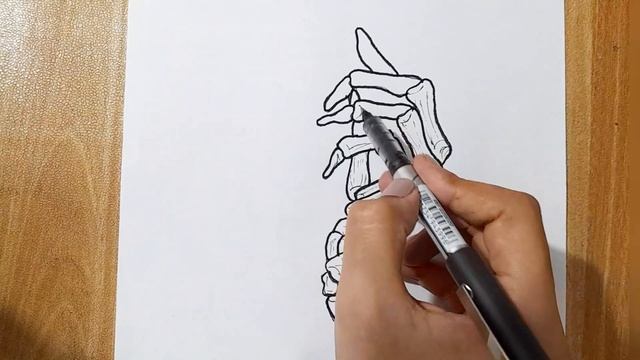 How to draw a skeleton hand with butterfly || Skeleton drawing смотреть онлайн