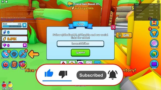 ALL NEW *SECRET CODES* IN ROBLOX PICKAXE MINING SIMULATOR(codes in roblox Pickaxe Mining Simulator) смотреть онлайн