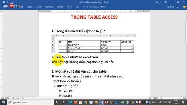 Bài 05 - Cách tạo tiêu đề cộ trong Accesss | Học Access iif смотреть онлайн