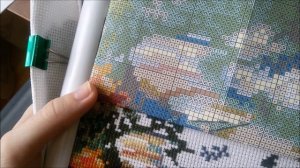 Процесс вышивки крестом: экономия ниток // аккуратная изнанка