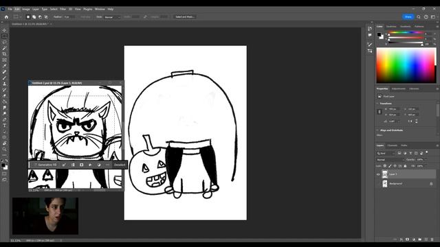 Watch me struggle in Photoshop? Halloween Vampire Cat Sketch! Vale's Art Vlog #10 смотреть онлайн