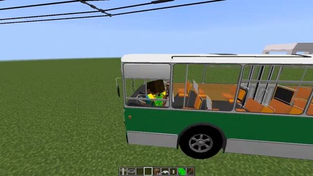 Троллейбус в Minecraft. Версия Pre-alpha. RealTrainMod. Trolleybus In Minecraft.
