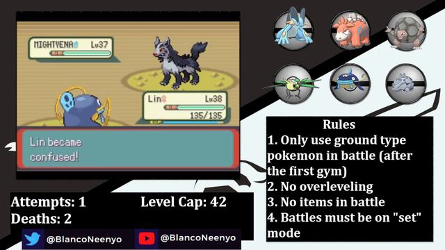 Pokémon Emerald Hardcore Nuzlocke - Ground Types Only! (NO ITEMS, NO OVERLEVELING)