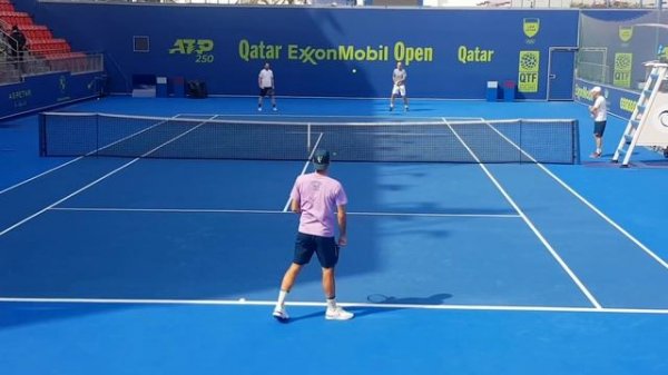 Roger Federer Practice Court Level View 2021