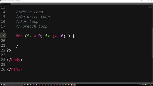 19: How to Create a For Loop in PHP | PHP Tutorial | Learn PHP Programming | PHP for Beginners смотреть онлайн