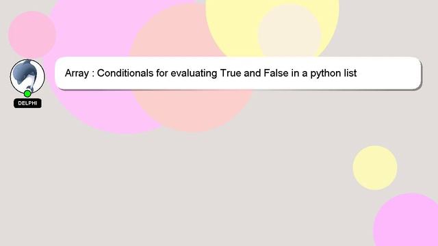 Array : Conditionals for evaluating True and False in a python list comprehension? смотреть онлайн