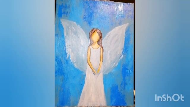 СНЕЖНЫЙ АНГЕЛ. Интерьерная картина с поталью. смотреть онлайн