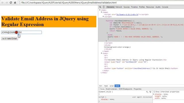 HOW TO VALIDATE EMAIL ADDRESS JQUERY DEMO смотреть онлайн