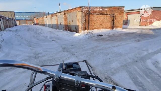 Самодельный снегоход "Путик". Первый выезд. The homemade snowmobile. First test drive. смотреть онлайн