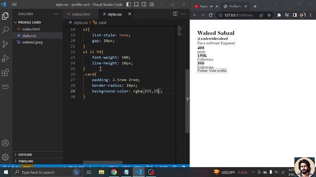Designing a Custom Profile Card with HTML and CSS смотреть онлайн