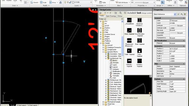 AutoCAD Week 3, Dynamic Block Door, Insertion and Modifications Part 2 смотреть онлайн