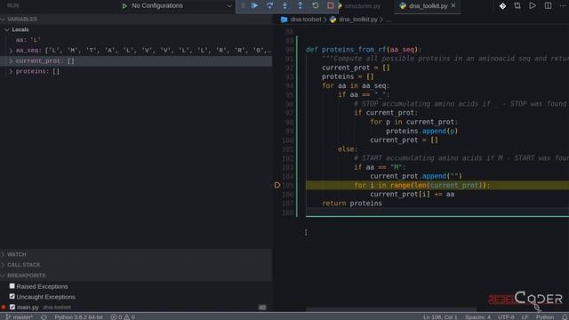 Bioinformatics in Python: DNA Toolkit. Part 6: Protein search in a reading frame смотреть онлайн