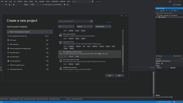 C++ Android Project in Android Emulator | Visual Studio 2019 смотреть онлайн