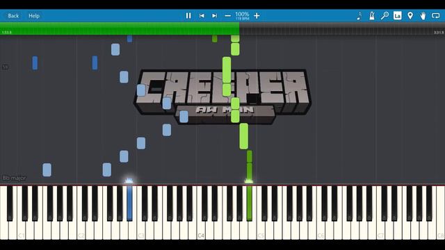 Revenge (Creeper Aw Man) - A Minecraft Parody Song By CaptainSparklez [Synthesia Piano Tutorial]