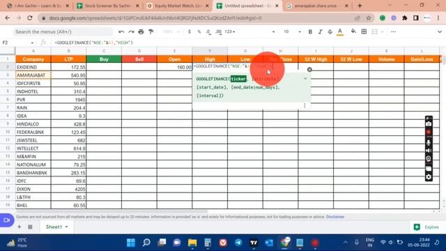 How to Get Live NSE Stock Data in Google Sheet & Excel Sheet With Buy and Sell Signal смотреть онлайн