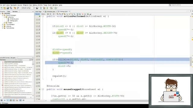 Tutorials- Developing Air hockey - Java- Lesson 6 - Collision || تطوير لعبة الهوكي الهوائي - جافا смотреть онлайн