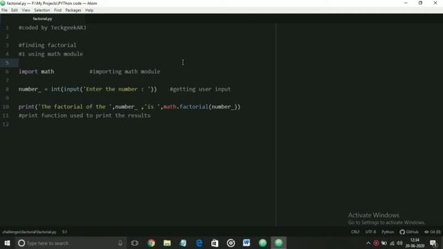 Full Explanation of Factorial using math module - PYTHON смотреть онлайн