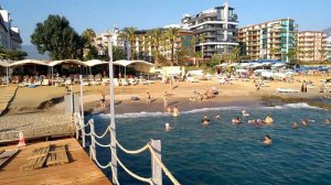 Обзор пляжа возле отеля Asia beach resourt, Aлания, Турция 25.08.2020