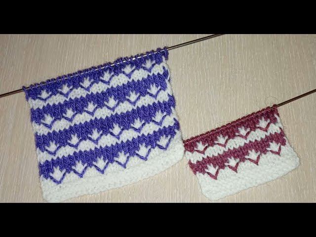 ДВУХЦВЕТНЫЙ УЗОР СПИЦАМИ смотреть онлайн