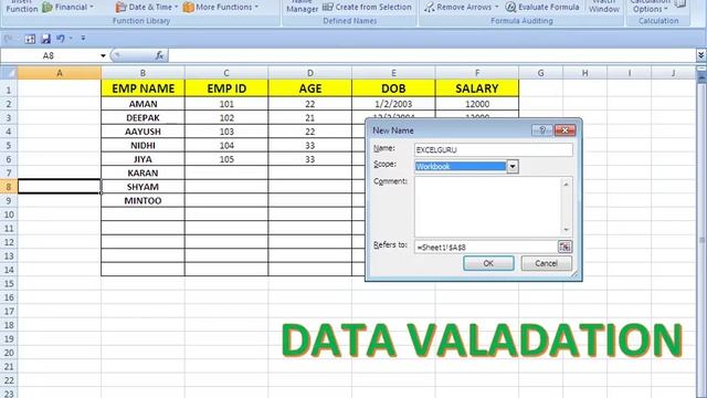 DROP DOWN MENU MAKING IN EXCEL 2007 BY DATA VALIDATION HINDI TUTORIELS смотреть онлайн