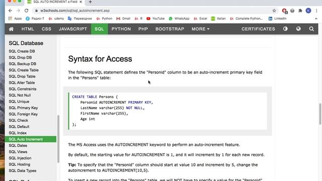 Урок по SQL - 52 - Auto Increment смотреть онлайн