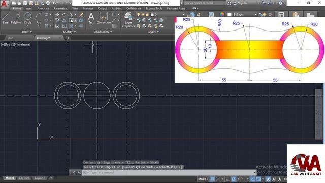 Practice AutoCAD 2D drawing - 6 смотреть онлайн