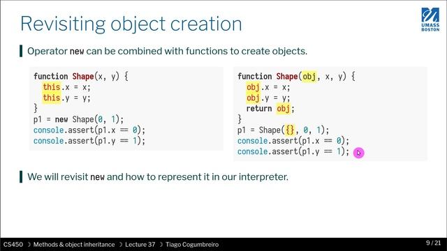 CS450 37 02 JavaScript object creation смотреть онлайн