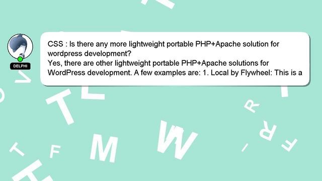 CSS : Is there any more lightweight portable PHP+Apache solution for wordpress development? смотреть онлайн
