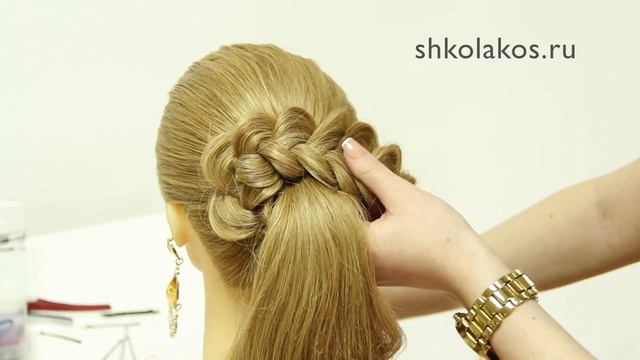 Быстрая прическа с косой для девочки в школу смотреть онлайн