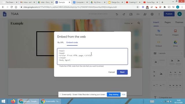 Embedding HTML code in Google Sites смотреть онлайн