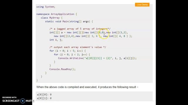 JAGGED ARRAY IN C SHARP смотреть онлайн