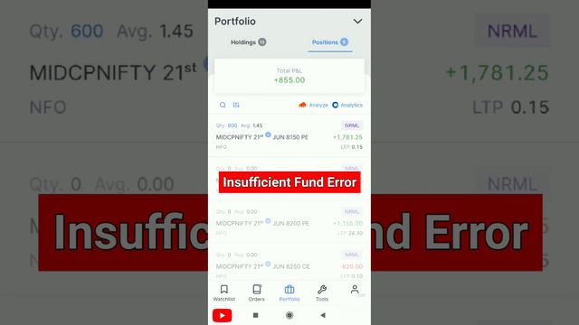 Insufficient Fund Error in Zerodha / Margin Required Problem in Zerodha / Rejected Order Problem смотреть онлайн
