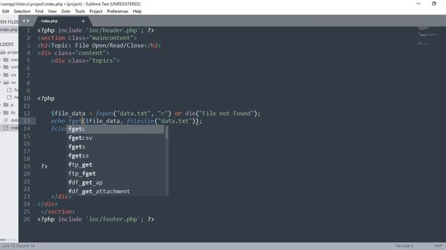 PHP Fundamental Tutorial-33 (File Open, Read and Close) смотреть онлайн