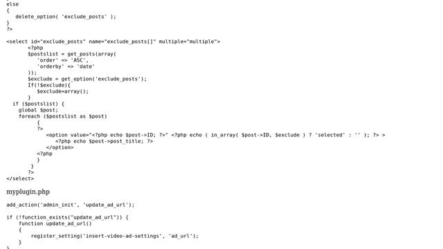 Wordpress: save multi-select input using update_option for plugin смотреть онлайн