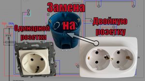 Обзор и монтаж двойной розетки в одинарный подрозетник.