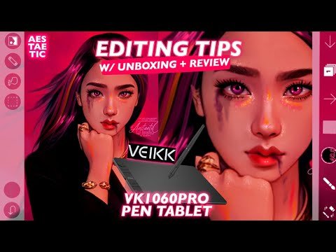 Editing Tips with VK1060Pro Pen Tablet on IbisPaint X + Review & Unboxing смотреть онлайн