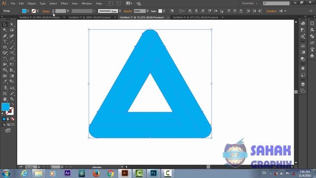3d Logo Design | Illustrator Photoshop Tutorial | Traingle Hindi / Urdu смотреть онлайн