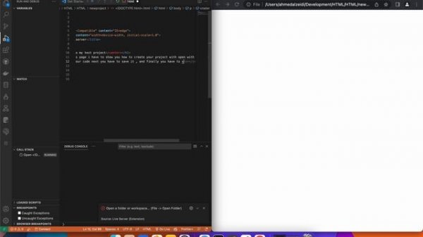 HTML: Open With live Server