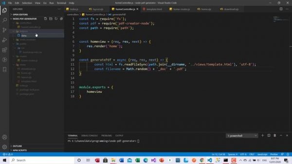 Generate & Download Pdf File With Node js || Beautiful Invoice || PDF FILE Node JS EJS Template