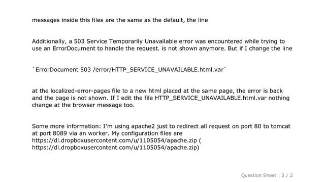 HTML : How to solve add a custom error 503 page html on ubuntu apache2 using it with mod_jk and vir смотреть онлайн