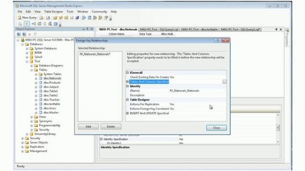 создание таблицы CREATE TABLE и указание внешних ключей.avi