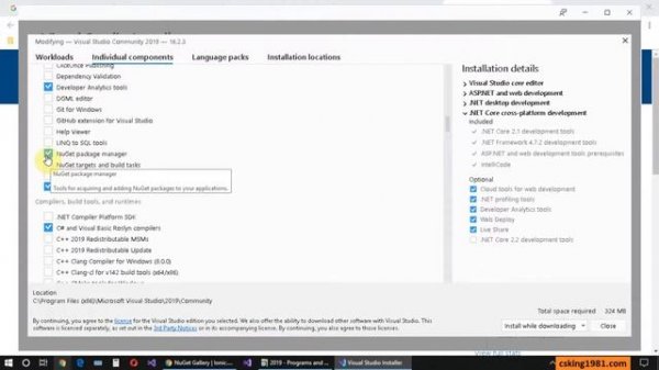 Nuget tutorial 4 : Install Nuget in Visual Studio 2019 or 2017