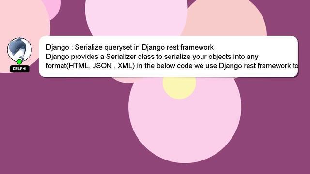 Django : Serialize queryset in Django rest framework смотреть онлайн