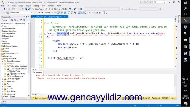 98-) T-SQL Scalar Functions - Kullanım смотреть онлайн