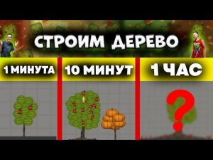 ПОСТРОИЛИ ДЕРЕВО ЗА 1 МИНУТУ, ЗА 10 МИНУТ, 1 ЧАС. В MELONPLAYGROUND