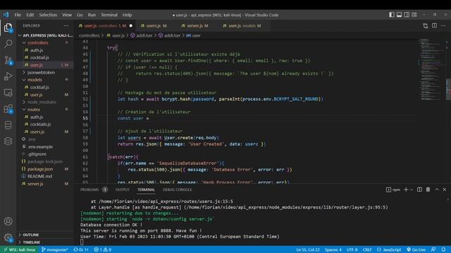 API MONGODB 4/6 - Controller User - 1/2 смотреть онлайн